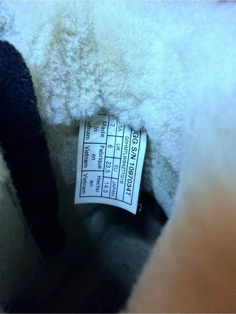 UGG Black and Cream Shearling-Lined Boot